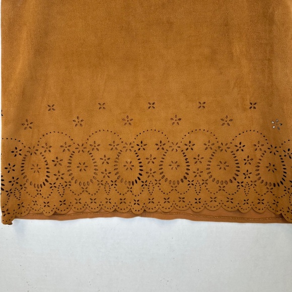 Zara Brown Suede Laser Cut Tank Top size Small - Picture 4 of 8